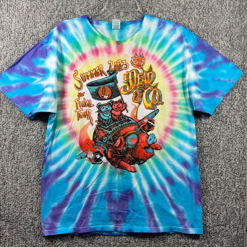 Dead & Co T-Shirt Tie-Dye Final Tour Summer 2023 Concert Band Graphic Mens Large